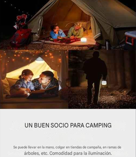 Luz de Camping Recargable y Batería Externa de 5200/2400 mAh