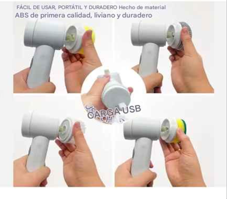 Fregador Giratorio Eléctrico 5 en 1